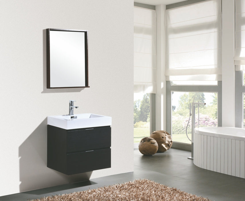 KubeBath | Bliss 24" Black Wall Mount Modern Bathroom Vanity KubeBath - Vanities KubeBath   