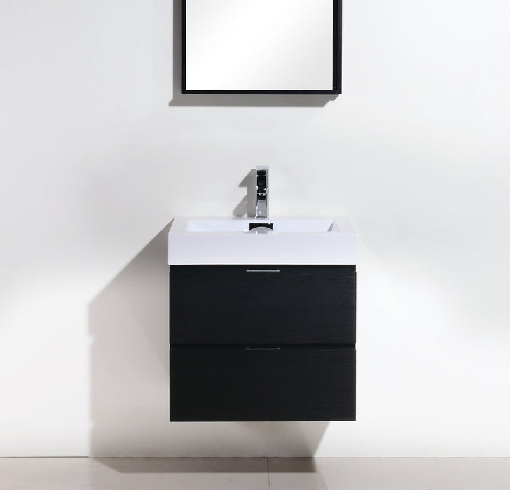 KubeBath | Bliss 24" Black Wall Mount Modern Bathroom Vanity KubeBath - Vanities KubeBath   