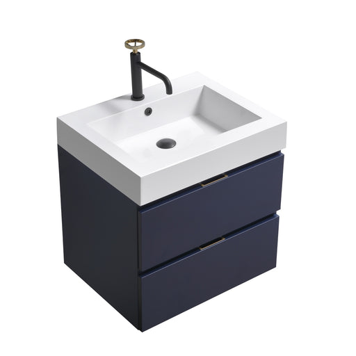 KubeBath | Bliss 24" Blue Wall Mount Modern Bathroom Vanity KubeBath - Vanities KubeBath   