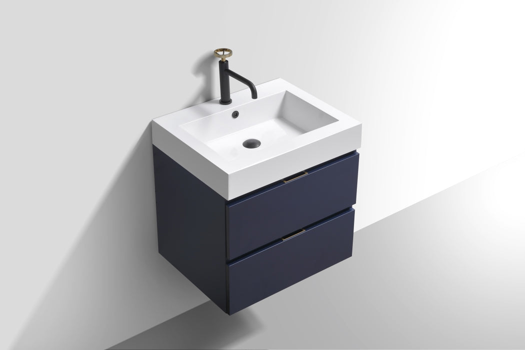 KubeBath | Bliss 24" Blue Wall Mount Modern Bathroom Vanity KubeBath - Vanities KubeBath   