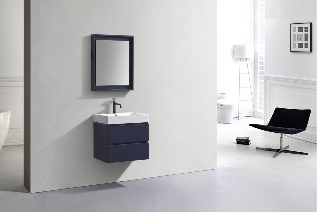 KubeBath | Bliss 24" Blue Wall Mount Modern Bathroom Vanity KubeBath - Vanities KubeBath   