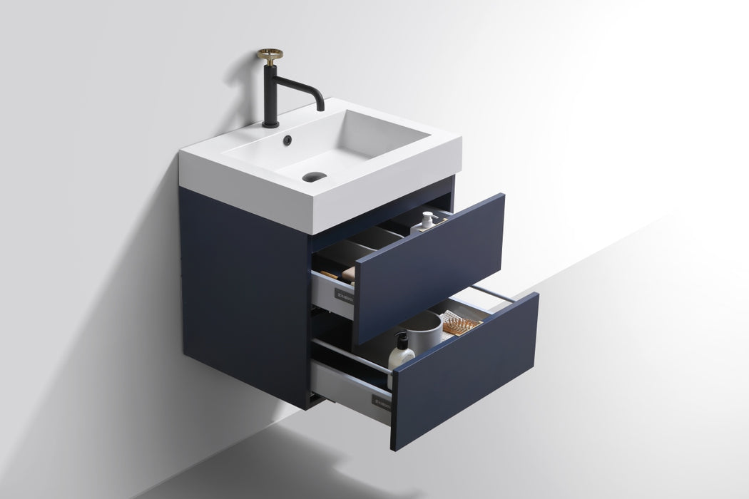 KubeBath | Bliss 24" Blue Wall Mount Modern Bathroom Vanity KubeBath - Vanities KubeBath   