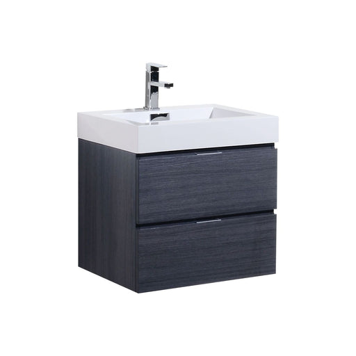 KubeBath | Bliss 24" Gray Oak Wall Mount Modern Bathroom Vanity KubeBath - Vanities KubeBath   