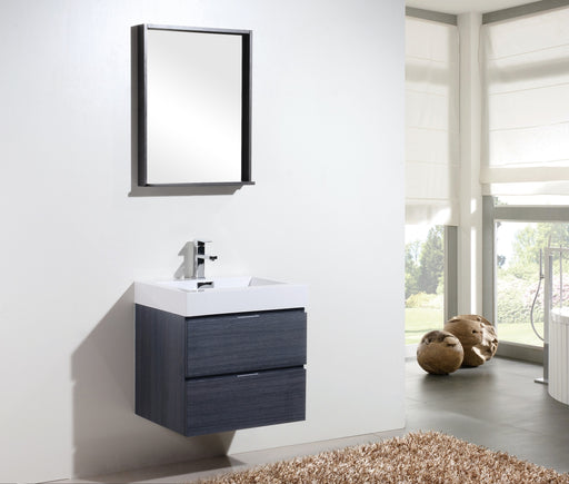 KubeBath | Bliss 24" Gray Oak Wall Mount Modern Bathroom Vanity KubeBath - Vanities KubeBath   