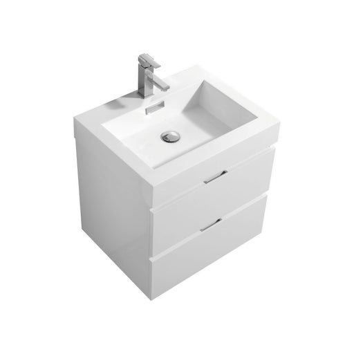 KubeBath | Bliss 24" High Gloss White Wall Mount Modern Bathroom Vanity KubeBath - Vanities KubeBath   