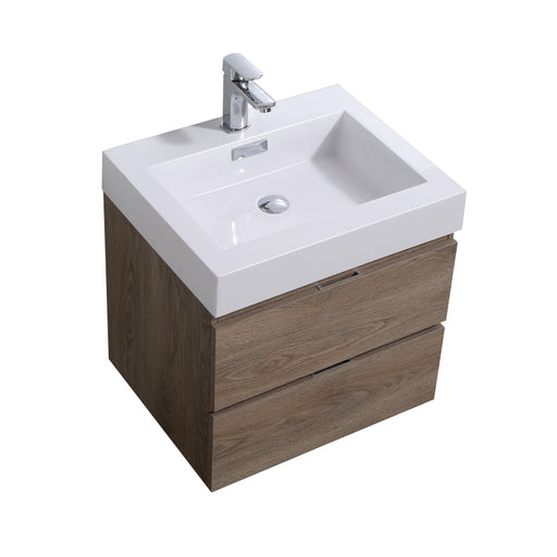 KubeBath | Bliss 24" Butternut Wall Mount Modern Bathroom Vanity KubeBath - Vanities KubeBath   