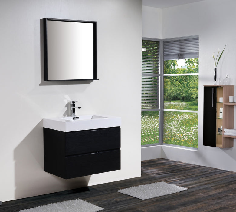 KubeBath | Bliss 30" Black Wall Mount Modern Bathroom Vanity KubeBath - Vanities KubeBath   