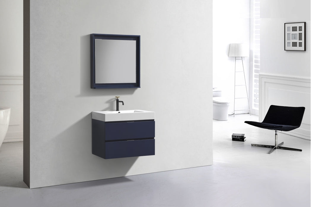 KubeBath | Bliss 30" Blue Wall Mount Modern Bathroom Vanity KubeBath - Vanities KubeBath   