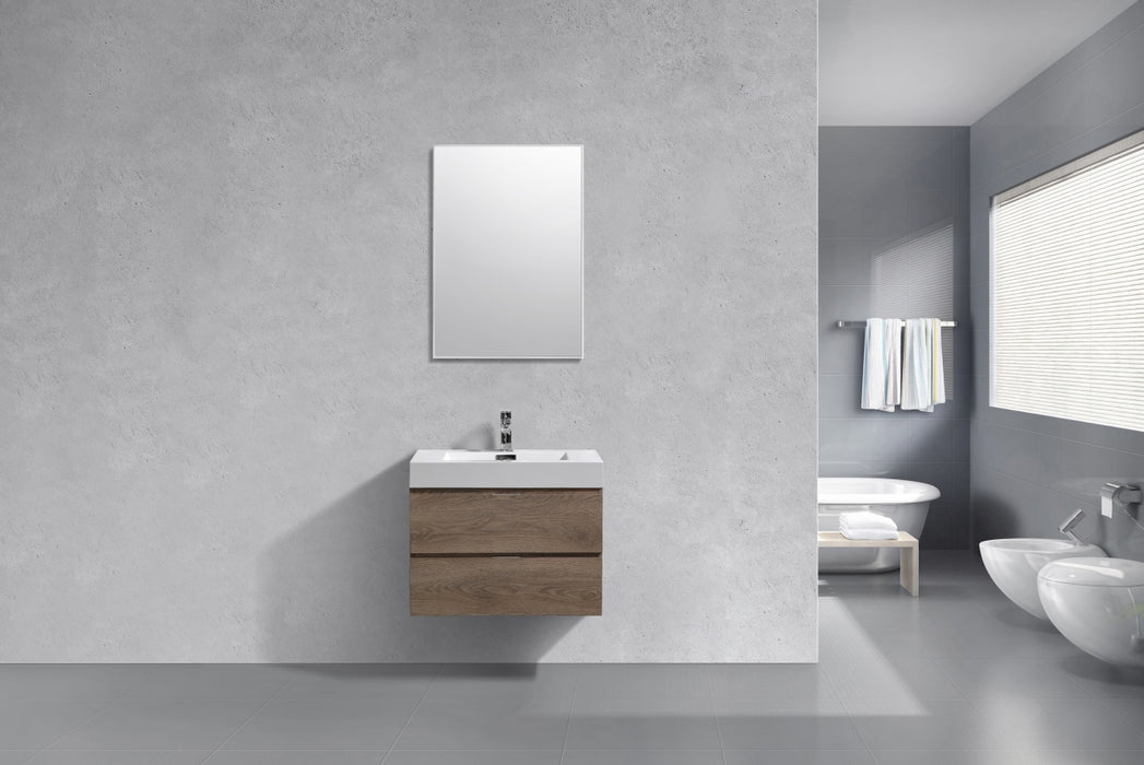 KubeBath | Bliss 30" Butternut Wall Mount Modern Bathroom Vanity KubeBath - Vanities KubeBath   