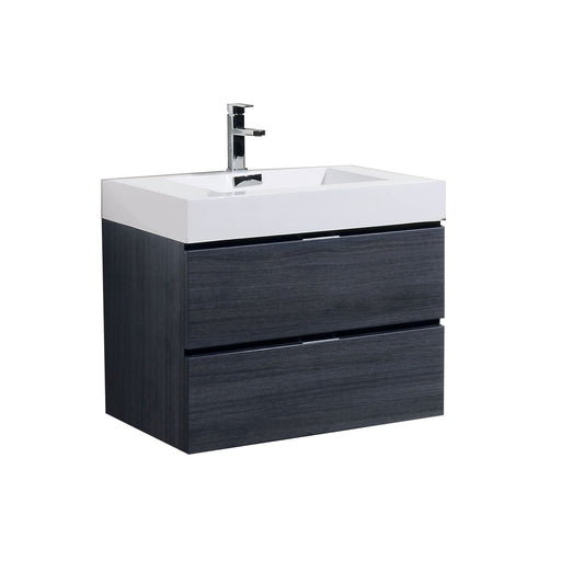 KubeBath | Bliss 30" Gray Oak Wall Mount Modern Bathroom Vanity KubeBath - Vanities KubeBath   