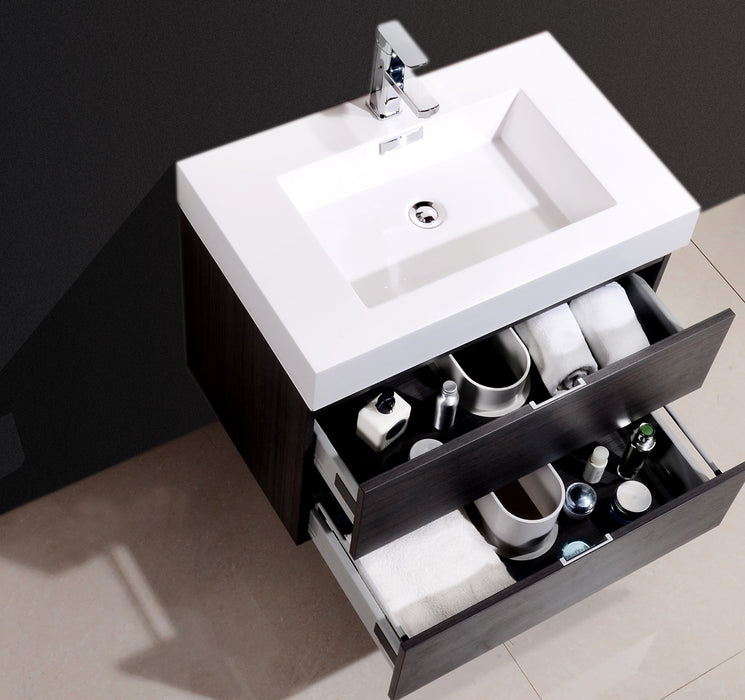 KubeBath | Bliss 30" Gray Oak Wall Mount Modern Bathroom Vanity KubeBath - Vanities KubeBath   