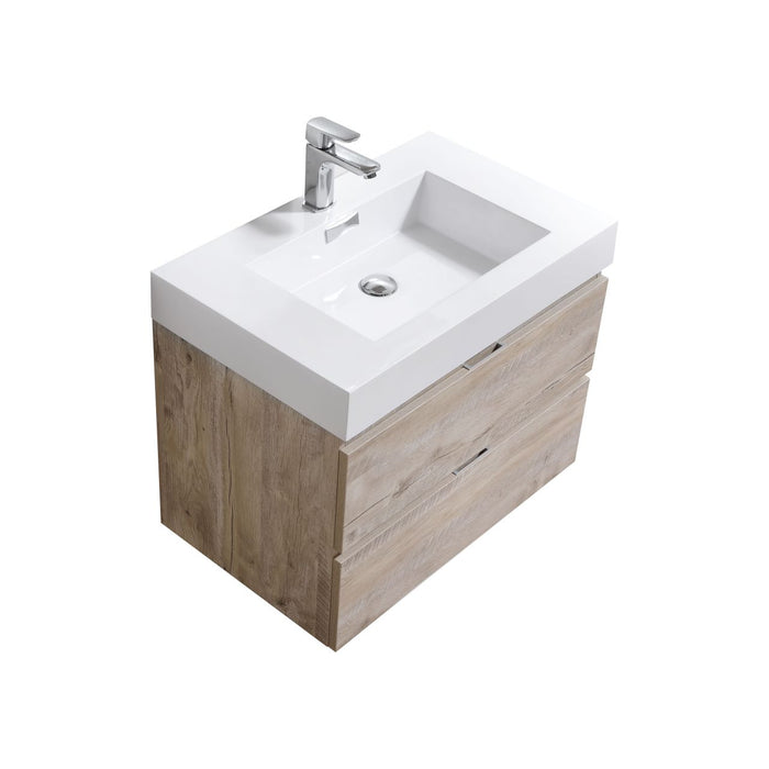 KubeBath | Bliss 30" Nature Wood Wall Mount Modern Bathroom Vanity KubeBath - Vanities KubeBath   