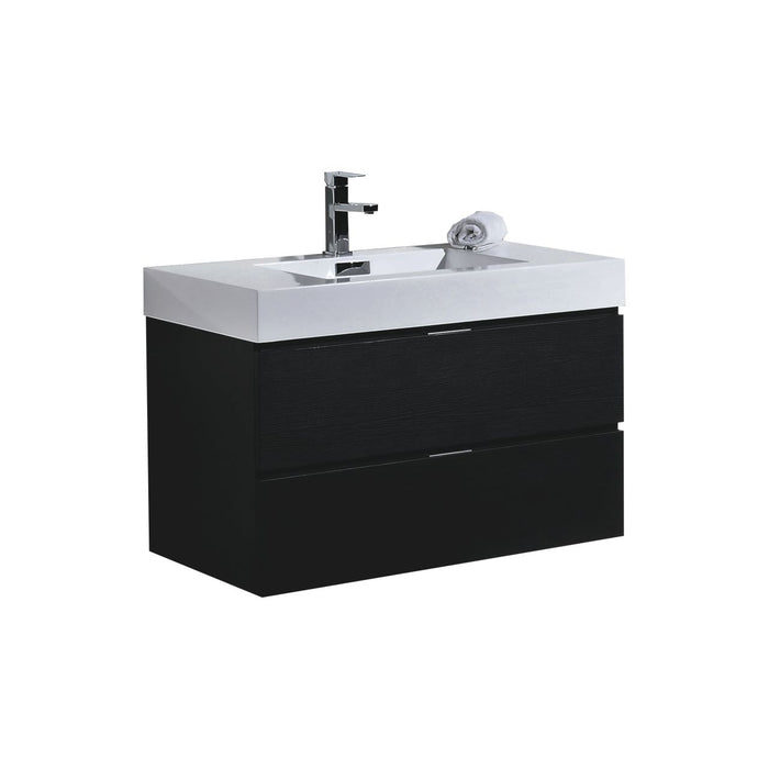 KubeBath | Bliss 36" Black Wall Mount Modern Bathroom Vanity KubeBath - Vanities KubeBath   