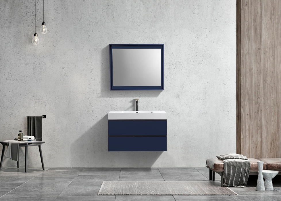 KubeBath | Bliss 36" Blue Wall Mount Modern Bathroom Vanity KubeBath - Vanities KubeBath   