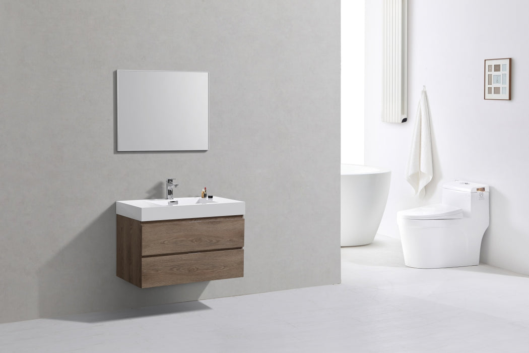 KubeBath | Bliss 36" Butternut Wall Mount Modern Bathroom Vanity KubeBath - Vanities KubeBath   