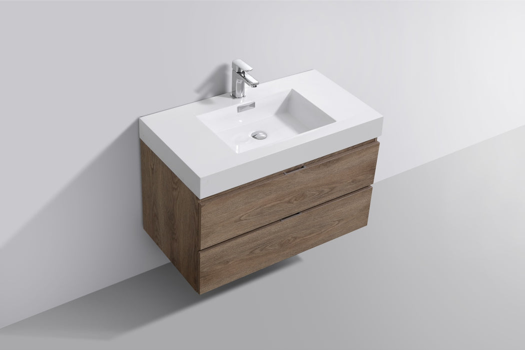 KubeBath | Bliss 36" Butternut Wall Mount Modern Bathroom Vanity KubeBath - Vanities KubeBath   