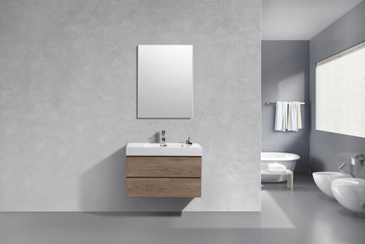 KubeBath | Bliss 36" Butternut Wall Mount Modern Bathroom Vanity KubeBath - Vanities KubeBath   