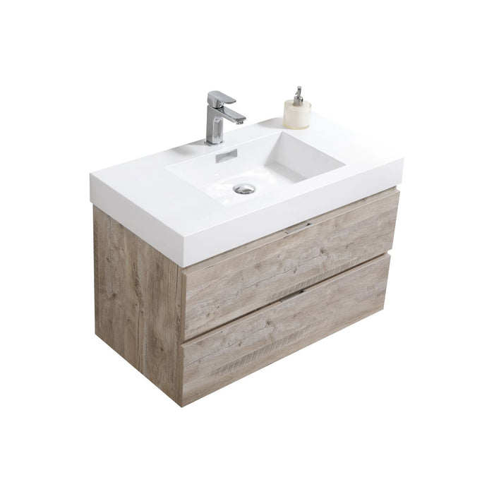 KubeBath | Bliss 36" Nature Wood Wall Mount Modern Bathroom Vanity KubeBath - Vanities KubeBath   