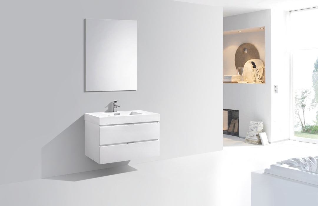 KubeBath | Bliss 36" High Gloss White Wall Mount Modern Bathroom Vanity KubeBath - Vanities KubeBath   