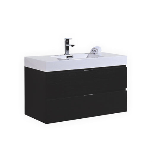 KubeBath | Bliss 40" Black Wall Mount Modern Bathroom Vanity KubeBath - Vanities KubeBath   