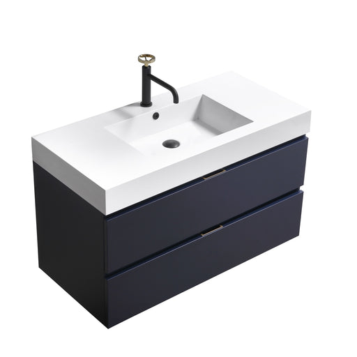 KubeBath | Bliss 40" Blue Wall Mount Modern Bathroom Vanity KubeBath - Vanities KubeBath   