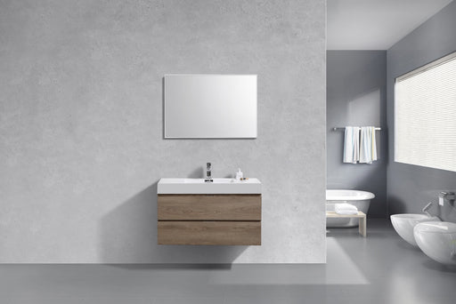 KubeBath | Bliss 40" Butternut Wall Mount Modern Bathroom Vanity KubeBath - Vanities KubeBath   