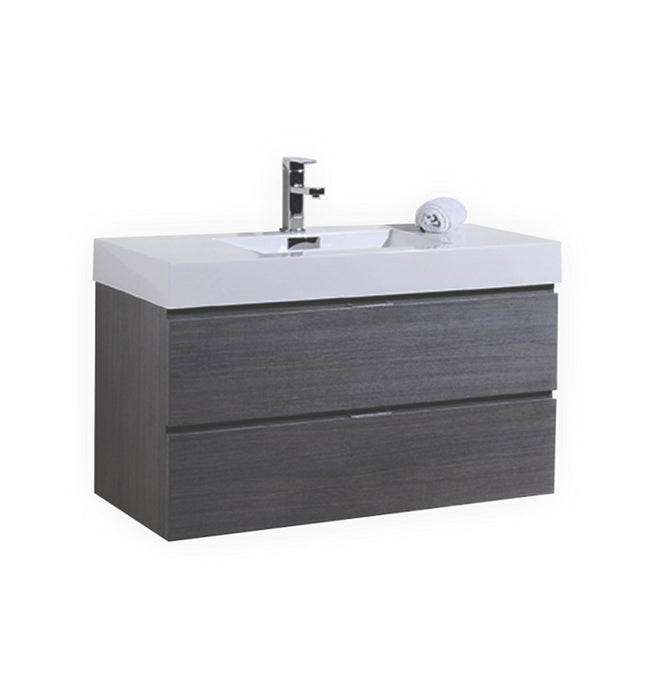 KubeBath | Bliss 40" Gray Oak Wall Mount Modern Bathroom Vanity KubeBath - Vanities KubeBath   