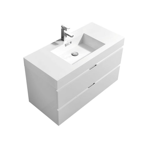 KubeBath | Bliss 40" High Gloss White Wall Mount Modern Bathroom Vanity KubeBath - Vanities KubeBath   