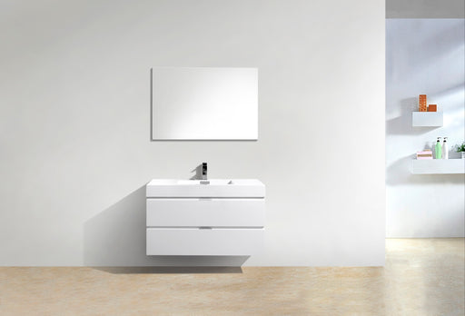 KubeBath | Bliss 40" High Gloss White Wall Mount Modern Bathroom Vanity KubeBath - Vanities KubeBath   