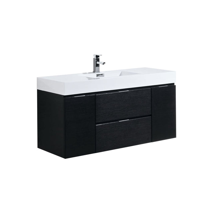 KubeBath | Bliss 48" Black Wall Mount Modern Bathroom Vanity KubeBath - Vanities KubeBath   