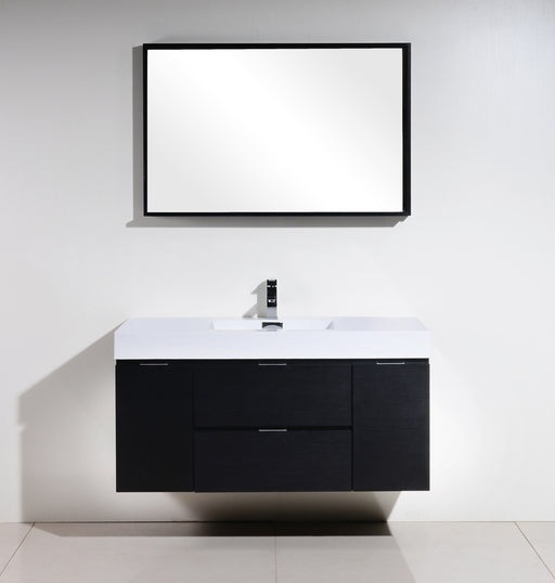 KubeBath | Bliss 48" Black Wall Mount Modern Bathroom Vanity KubeBath - Vanities KubeBath   