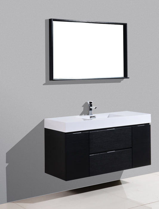 KubeBath | Bliss 48" Black Wall Mount Modern Bathroom Vanity KubeBath - Vanities KubeBath   
