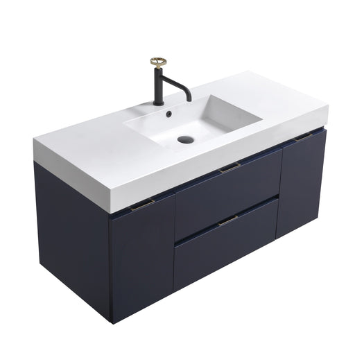 KubeBath | Bliss 48" Blue Wall Mount Modern Bathroom Vanity KubeBath - Vanities KubeBath   