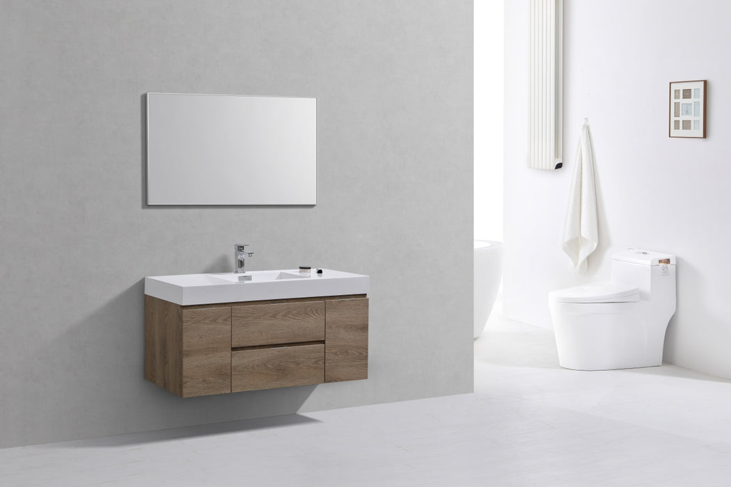 KubeBath | Bliss 48" Butternut Wall Mount Modern Bathroom Vanity KubeBath - Vanities KubeBath   