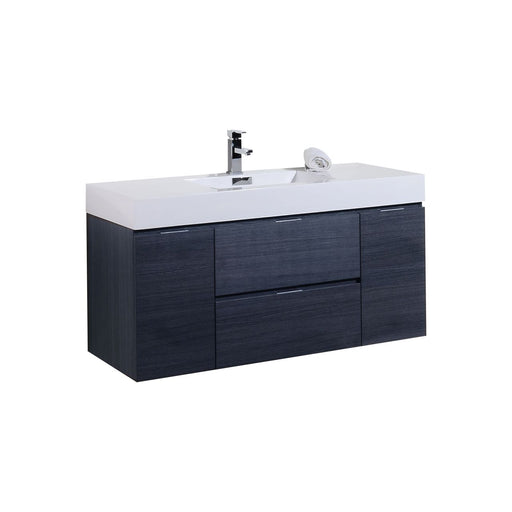 KubeBath | Bliss 48" Gray Oak Wall Mount Modern Bathroom Vanity KubeBath - Vanities KubeBath   