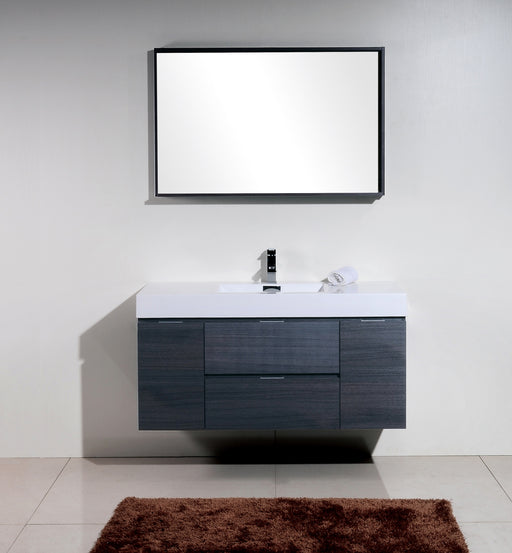 KubeBath | Bliss 48" Gray Oak Wall Mount Modern Bathroom Vanity KubeBath - Vanities KubeBath   