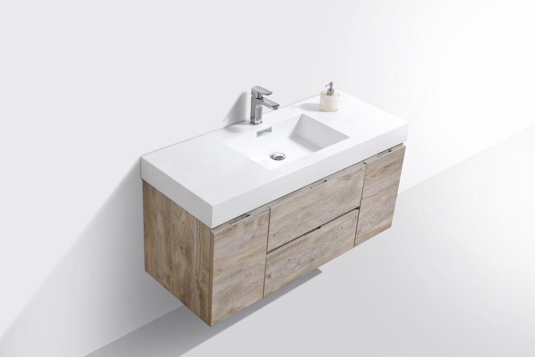 KubeBath | Bliss 48" Nature Wood Wall Mount Modern Bathroom Vanity KubeBath - Vanities KubeBath   