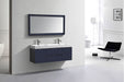 KubeBath | Bliss 60" Double Sink Blue Wall Mount Modern Bathroom Vanity KubeBath - Vanities KubeBath   