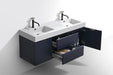 KubeBath | Bliss 60" Double Sink Blue Wall Mount Modern Bathroom Vanity KubeBath - Vanities KubeBath   