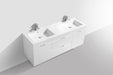 KubeBath | Bliss 60" Double Sink High Gloss White Wall Mount Modern Bathroom Vanity KubeBath - Vanities KubeBath   