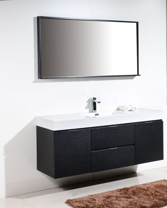 KubeBath | Bliss 60" Single Sink Black Wall Mount Modern Bathroom Vanity KubeBath - Vanities KubeBath   