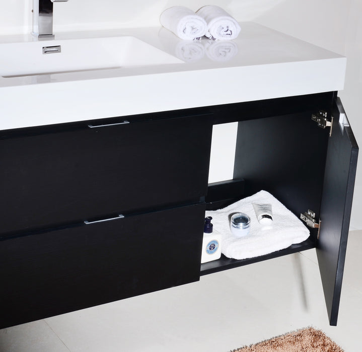 KubeBath | Bliss 60" Single Sink Black Wall Mount Modern Bathroom Vanity KubeBath - Vanities KubeBath   