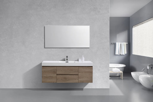 KubeBath | Bliss 60" Single Sink Butternut Wall Mount Modern Bathroom Vanity KubeBath - Vanities KubeBath   