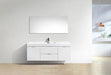 KubeBath | Bliss 60" Single Sink High Gloss White Wall Mount Modern Bathroom Vanity KubeBath - Vanities KubeBath   