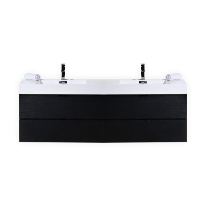 KubeBath | Bliss 72" Double Sink Black Wall Mount Modern Bathroom Vanity KubeBath - Vanities KubeBath   