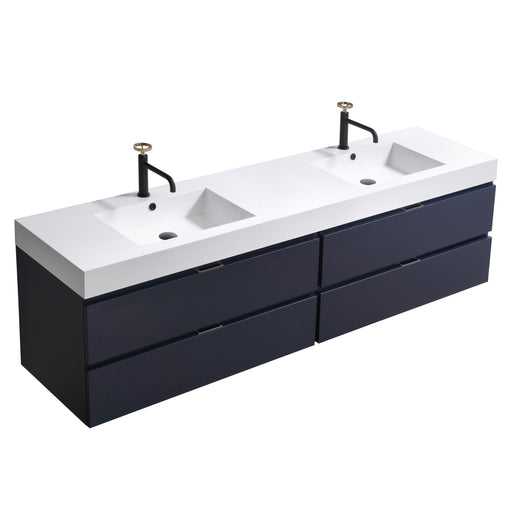 KubeBath | Bliss 72" Double Sink Blue Wall Mount Modern Bathroom Vanity KubeBath - Vanities KubeBath   