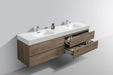 KubeBath | Bliss 72" Double Sink Butternut Wall Mount Modern Bathroom Vanity KubeBath - Vanities KubeBath   