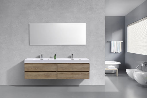 KubeBath | Bliss 72" Double Sink Butternut Wall Mount Modern Bathroom Vanity KubeBath - Vanities KubeBath   