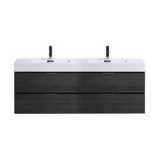 KubeBath | Bliss 72" Double Sink Gray Oak Wall Mount Modern Bathroom Vanity KubeBath - Vanities KubeBath   