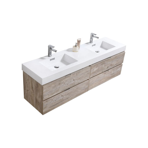 KubeBath | Bliss 72" Double Sink Nature Wood Wall Mount Modern Bathroom Vanity KubeBath - Vanities KubeBath   